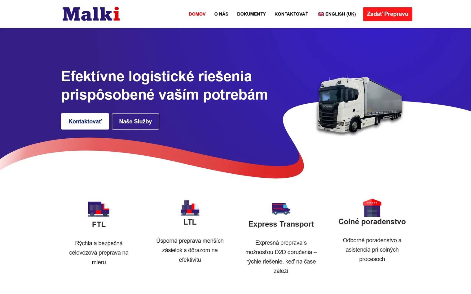 Ukázka projektu Malki.sk