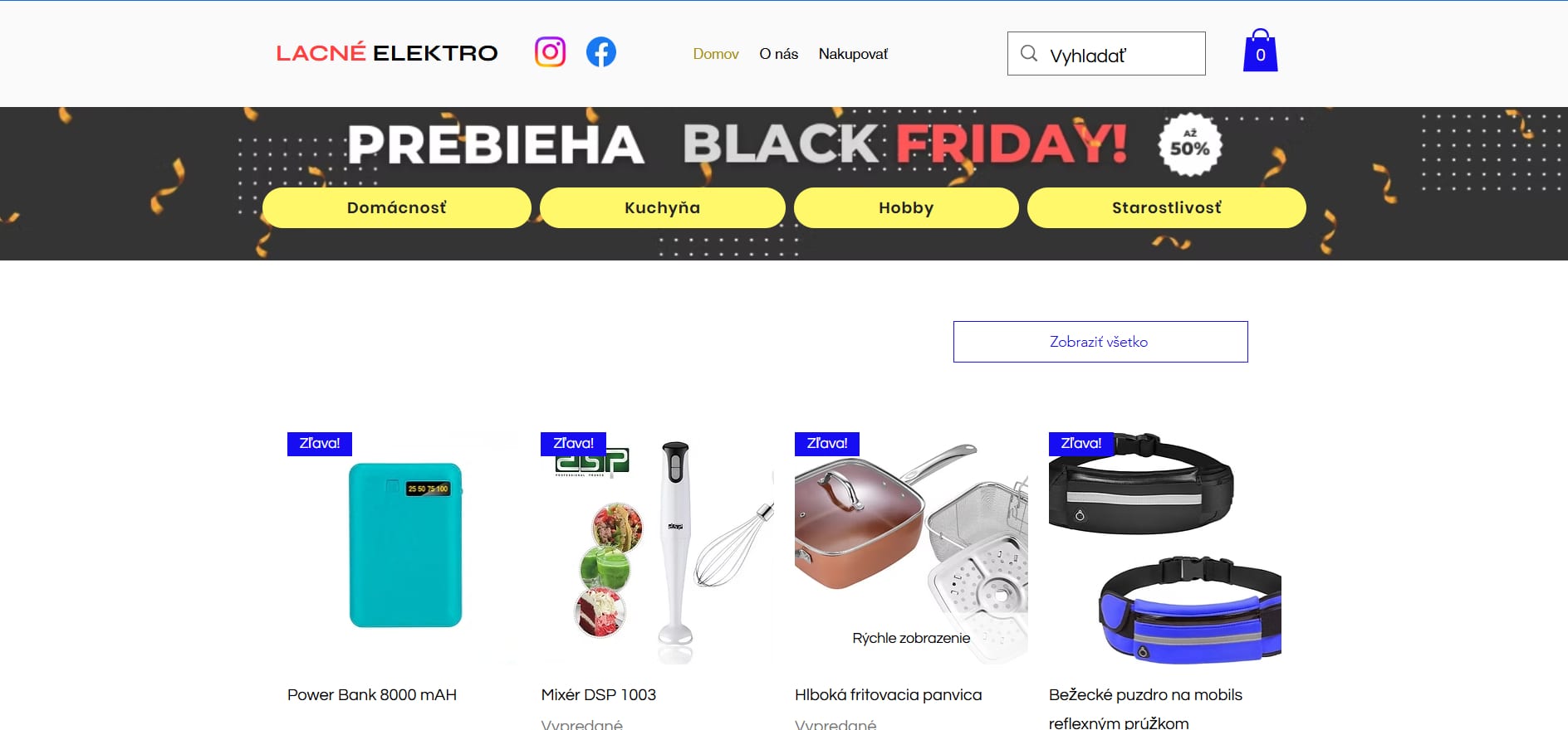 Ukázka projektu Lacné Elektro